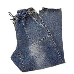 White Birch elastic & drawstring waistband, 95% cotton denim jeans, 1XL